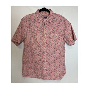 Vineyard Vines Men’s "M" Pineapple Cocktail Print Shirt Short Sleeve Button Pink